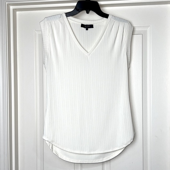 RACHEL Rachel Roy Cannoli Cream Variegated Ribbed Tank Top V-Neck Shirt - Sz Med - Picture 3 of 13